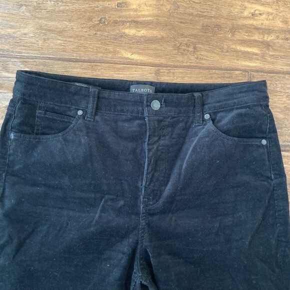 Talbots Corduroy Straight Leg Ankle Pants 10P Black Classic Preppy Fall - Picture 3 of 8